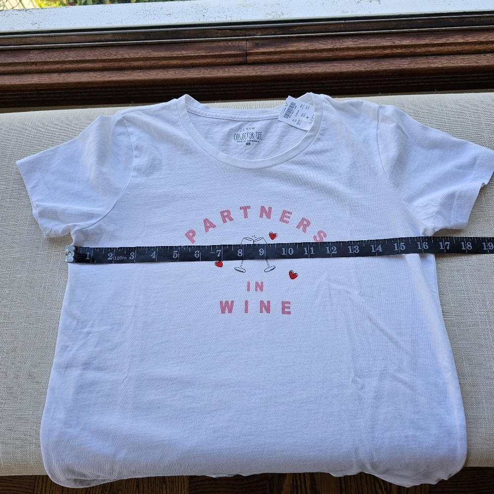New! J. Crew size XS X-Small Partners in Wine Graphic T Shirt NWT - Picture 5 of 6